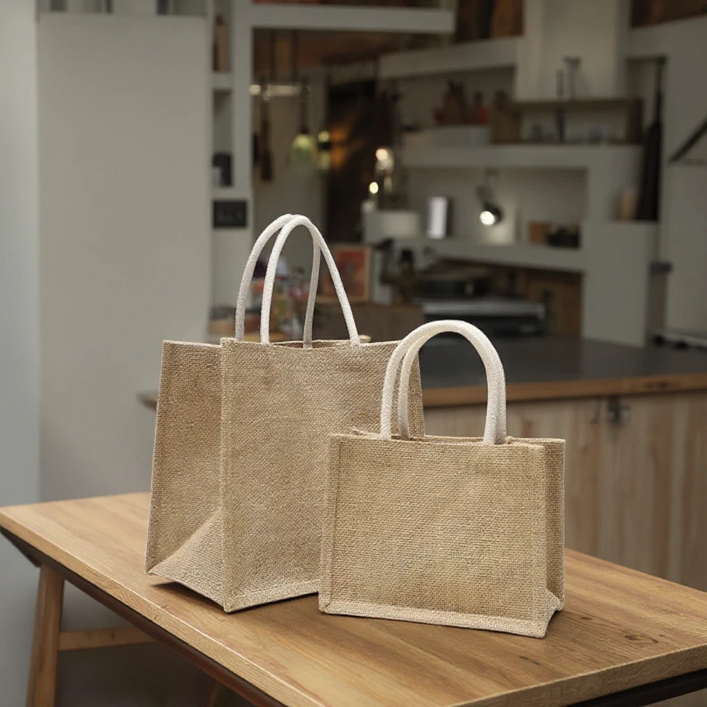 2024 Custom Logo Eco-friendly Jute Tote Bag Strong Fruit-Design Reusable Shopping Bags with Multi-Size Painting for Promotions
