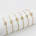 Fashion Exquisite Charm Geometric Trendy Women's 18K Gold Plated Zircon Waterproof Stainless Steel Chain & Link Bracelet