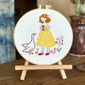 New Diy Embroidery with Hoop Cute Girl Material Package Kit Animals Cross Stitch for Beginner MegaBDM
