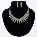 Romantic Women's Crystal Rhinestone Necklace and Earring Set Pretty Bridal Jewelry for Wedding Party and Engagement