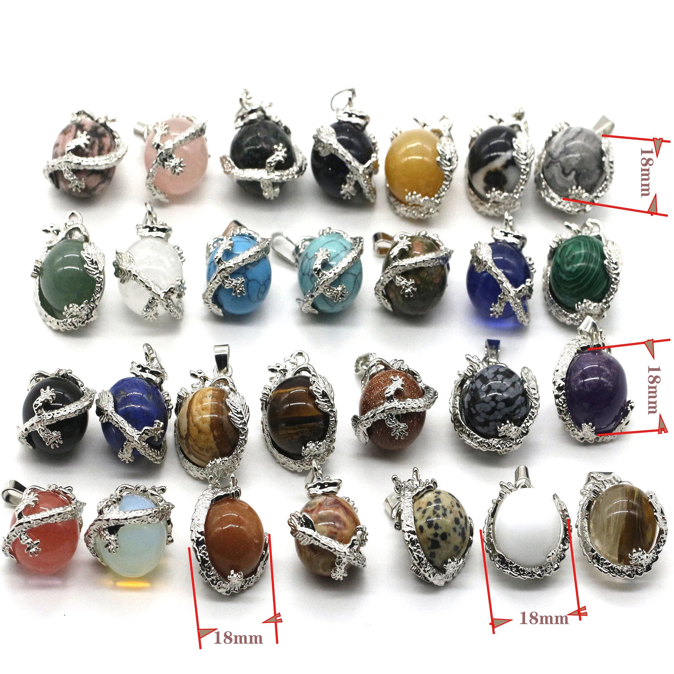 Fashion Jewelry Charms Natural Gemstone Pendants White Crystal Pendants for Jewelry Making
