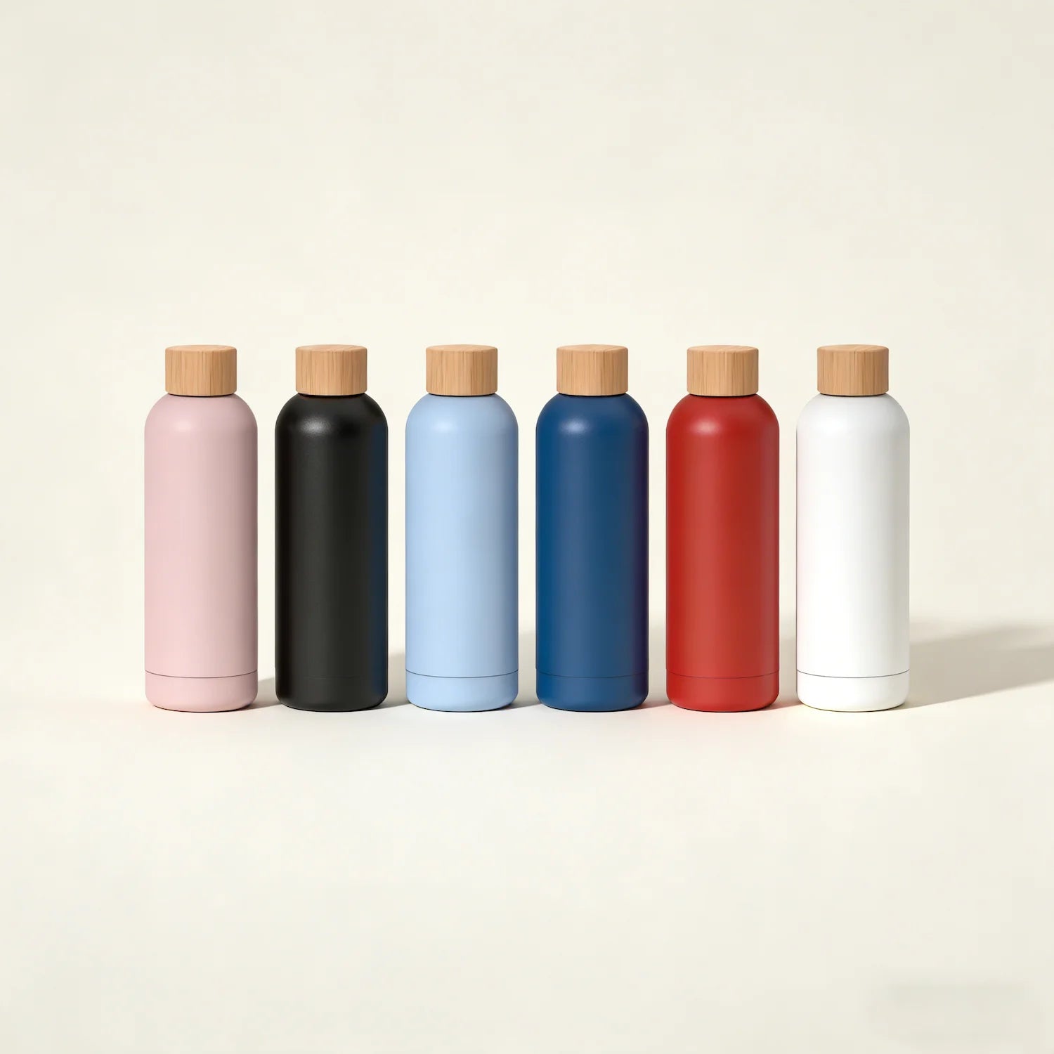 17oz Bamboo Lid Blank Water Bottles Logo Stainless Steel Double Wall Sports Bottle Insulated BPA Free