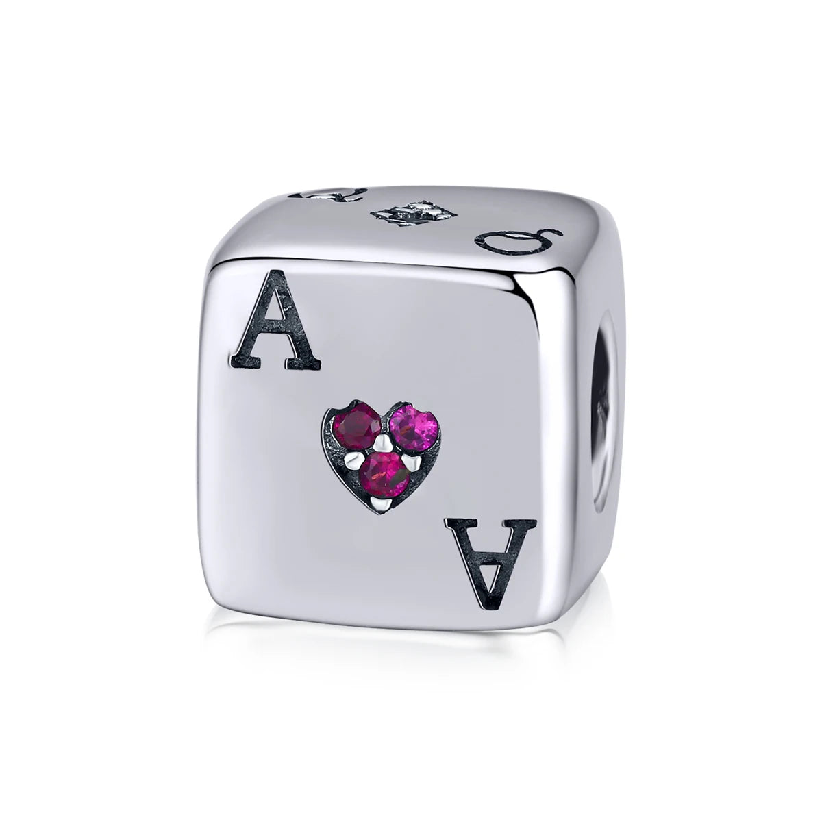 Factory Magic Dice & Poker Cards Charms 925 Sterling Silver Square Beads Fit Bracelet Pendant Lucky Jewelry Gift SCC1440