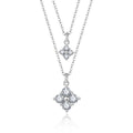 QX Custom OEM Fine Jewelry 925 Sterling Silver Zircon Romantic Flower Women Gift Necklaces