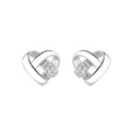925 Sterling Silver Glossy Love Heart Micro Zircon Stud Earrings Trendy Gold Plated Jewelry for Weddings Party Gift Unisex