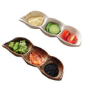 Japanese Retro Three Grid Snack Dish Creative Hotel Ceramic Sauce Plate for Table Setting for Camping Factory Wholesale