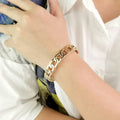 Simple Alloy Bracelet Gold Plated Minimalism Style Chain Shape Cuff Bangle for Women Fashion Jewelry Hand Accessories