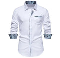 Custom Men's Long Sleeve Business Shirt Casual Flower Printed Button Down Lapel Office Shirts