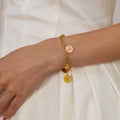 Hot Selling Stainless Steel Colored Dropper Circular butterfly Fashionable and Versatile Ins Style Bracelet