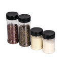 Plastic Spice Jars Bottles 3.5 Oz/100ml Empty Seasoning Containers with Black Cap for Condiment Salt Pepper Powder