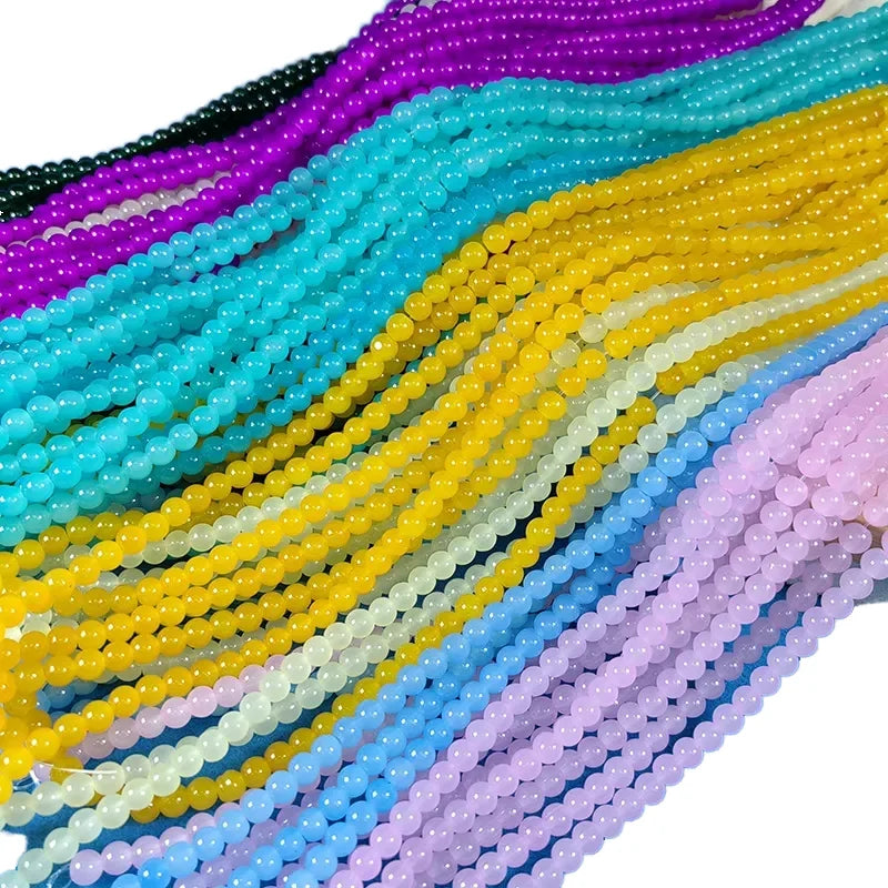 Wholesale Low Priced JBZ JBZ04 6mm Green Phantom Crystal Lampwork Glass Mixed Color Beads DIY Bracelets Necklaces Jewelry