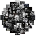 50Pcs Black White Street Decorative Stickers for Girl Kids Suitcase Laptop Bike Guitar Skateboard  Water Bottle Vinyl PVC Decals