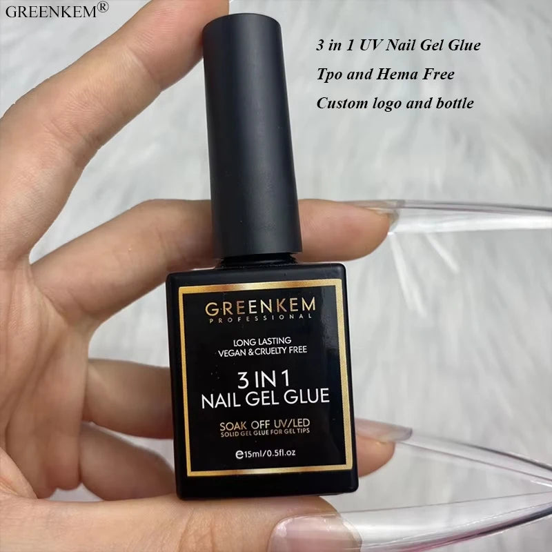 GREENKEM Factory Price Private Label High Quality UV Gel Nail Tip Glue Gel Nail Glue Gel for Tips