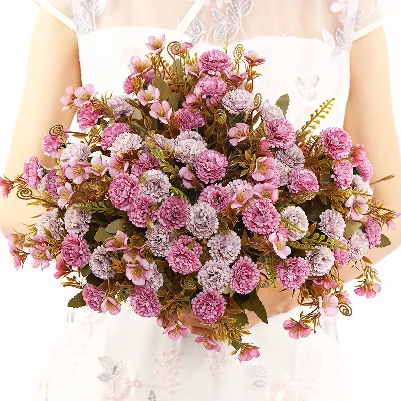 Popular Design 30cm Small Bouquet Flowers 11heads Lilac Artificial Flower Decoration