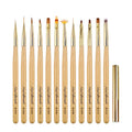 Custom Logo 12Pcs White Wooden Handle Gold Ferrule UV Gel Acrylic Nail Art Brush Set for Nail Design
