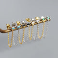 2024 NEW 925 Sterling Silver Stacked Long Tassel Earrings Ins Zircon Chain Trendy Stud Earring for Women Jewelry