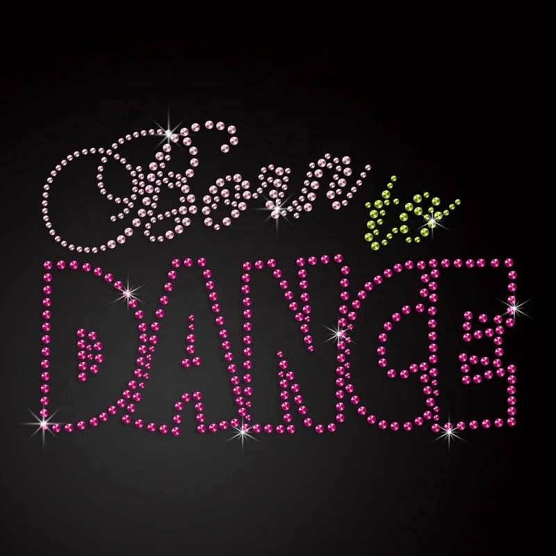 2024 New Arrivals Rhinestone Iron on Transfer Line Dance Hustle Rhinestone Hotfix Transfer Paper
