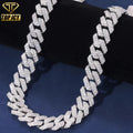 High Quality 10-22mm Cuban Link Chain Bracelet Necklace Iced Sparkling VVS D Stones Rhodium/Gold Plated Brass Jewelry GRA