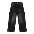 2025 Men's Cargo Jeans Pants Fashion Side Pocket Jeans Outdoor Cargo En Jeans