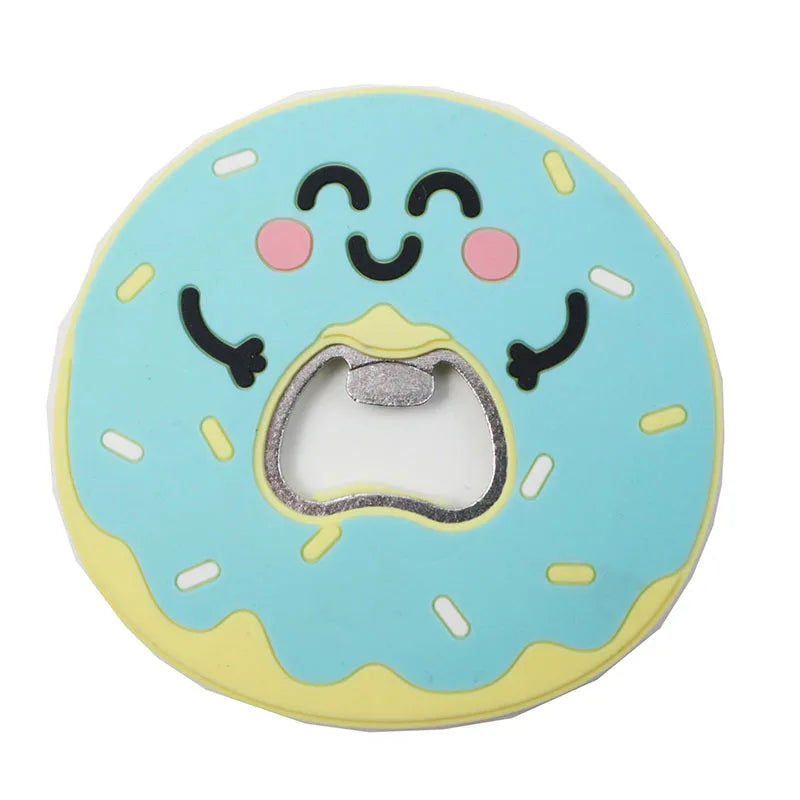 Compact Multifunctional Donut-Shaped PVC Beer Bottle Opener Custom Logo Color Cute RTS Design Promotional Souvenirs Gifts