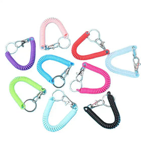 Retractable Spiral Spring Key Chain Coil Rope Key Chain Bracket Anti-loss Spring Safety Lanyard Key Chain