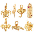 Conch Sea Snail Turquoise Elephant Bee Bird Charm Gold/Silver/Rosegold Colour  Craft Jewelry Supplies L75