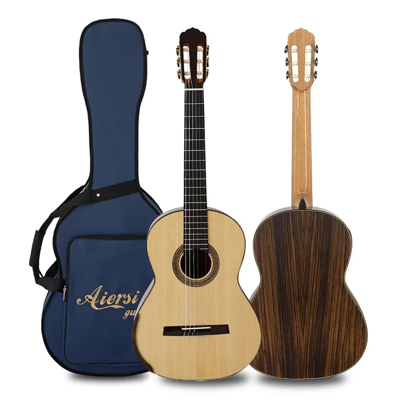 Aiersi Brand Professional Handmade 39 Inch Raised Fret Single Port Lattice Sound Bracing Classical Guitar