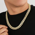 12mm Full Icedout Cuban Necklace Jewelry Fashion Hiphop 5A CZ Zirconia Curb Cuban Link Bracelet White Gold Plated Chain for Mens