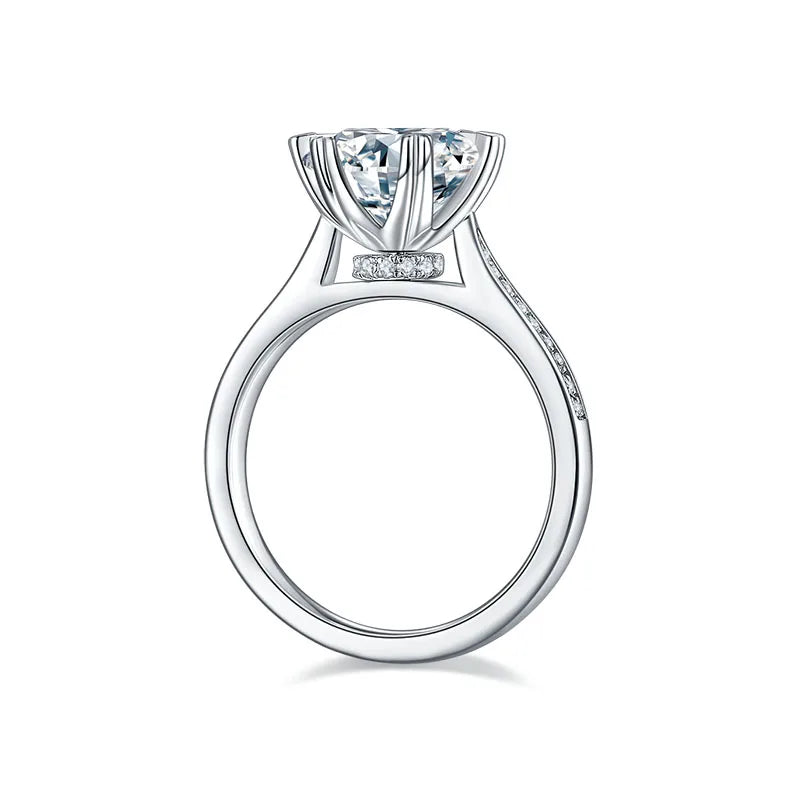 New Arrivals Moissanite Diamond Ring 1 Carat 3 Carat Moissanite Finger Ring Custom Engraving 925 Silver Diamond Ring