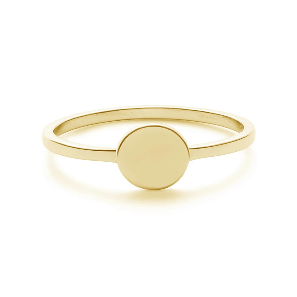 Nagosa Custom Engraved Logo 925 Sterling Silver Wholesale logo 18k Gold Vermeil Round Signet Women Rings
