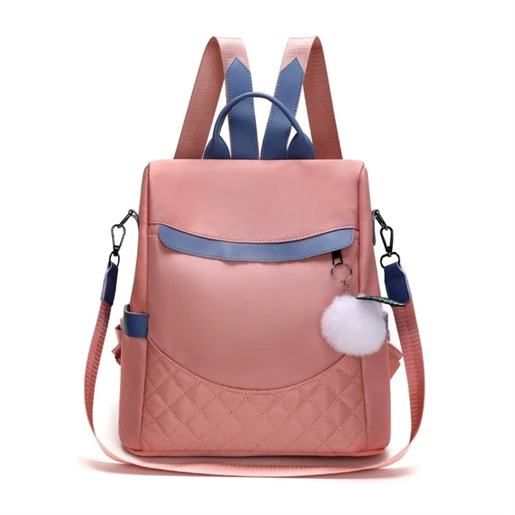 Double Zip Anti-Theft Square Casual New Shoulder Black Korean Styles Nylon Backpack for Girls 2026