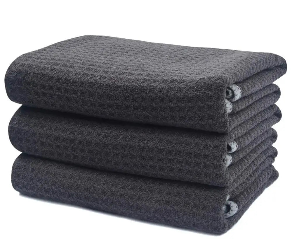 Premium Outdoor Grey Microfiber Waffle Golf Bag Towels Quick Dry Oversized Yoga Mat Beach Towel Sublimation Eyeglasses Care