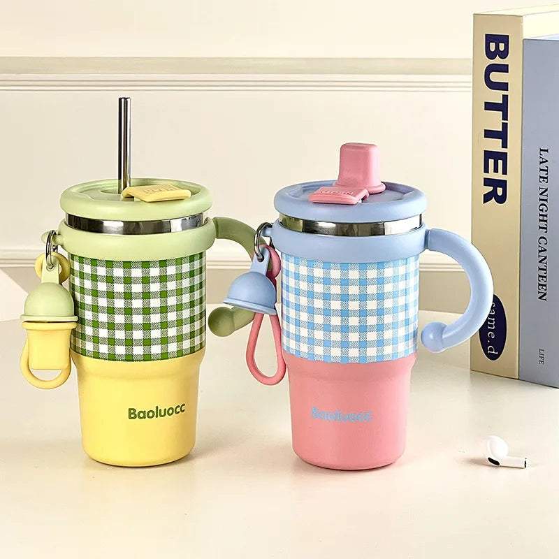 Coffee Insulated 316 Stainless Steel Water Cup 600ml Accompanying Cup for Girls with High Appearance Dual Drinking Cup