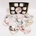 New Arrival Luxury 12pcs Porcelain Turkish Tea Cup & Saucer Set Ceramic Coffee Set with Gift Box for Occasions