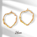 HOVANCI Gold Plated Hanging Stud Earrings 8 Metal Heart Chain Hollow Thin Hoop Drop Earring