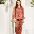 Fung 6001 Plus Size 3XL Solid Simple Design Satin Bridesmaid Pajamas Set Women Fast Shipping Long Nightwear Silk Pajamas