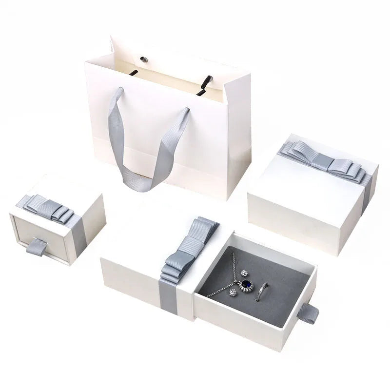 Luxury Custom Drawer Type Jewelry Box Organizer Embossed UV Coating and Matt Lamination for Watch Packaging