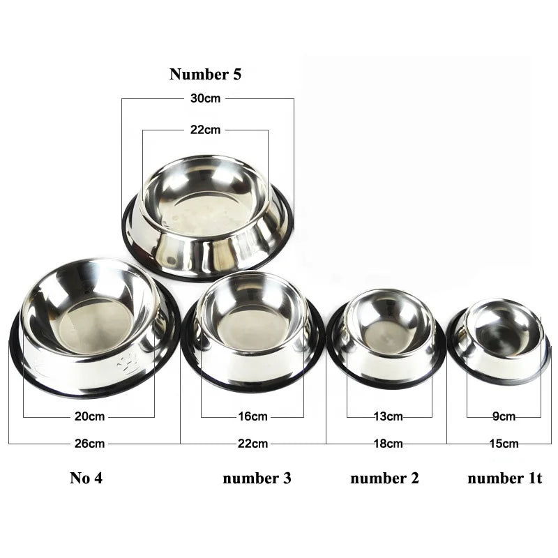 Stainless Steel Anti Skid  Dog Bowl/pet Bowl /cat Bowl for Baking Paint for Pet Supplies