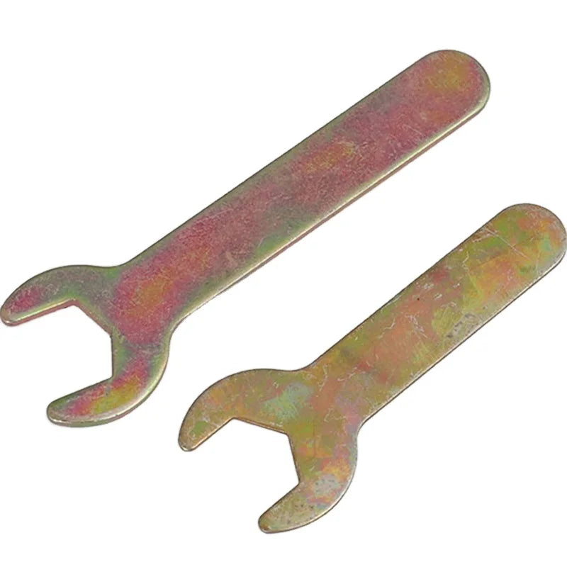 Factory OEM Custom Logo Carbon Steel Zinc Plated Brassy 6 to 22 mm Simple Flat Open End Wrench Spanner