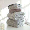 Super Soft Home Bathroom Stripe Jacquard Bath Towel Soft Bamboo Face Towels High Absorbent Thick Bamboo Bath Towel