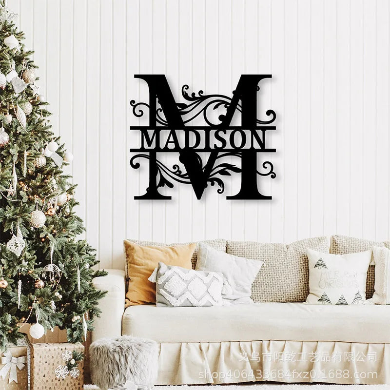 Personalized Wedding and Housewarming Gift Split Letter Last Name SignCustom Letter Monogram Wall Decor