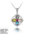 Fine 925 Silver Jewelry Flower Pendant Colorful CZ Birth Stones Gold Plated Charm for Jewelry Making DIY
