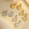 Stainless Steel Double Oval Fashion Drop Earrings for Women Fine Jewelry 18k Gold Plated Twisted Resin Chunky Dangle Earrings