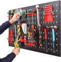JZD Multi Holes Metal Pegboard for Tools Steel Plate Garage Workshop Storage Room Tool Hanging Board