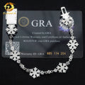 Zuanfa Jewelry Iced Out Moissanite Diamond Christmas Gift Snow Flake Link Tennis Bracelet