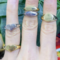 RA1065 Simple Shiny Gold Platinum Plated Heart OVal Round Dome Daily Open Rings for Ladies