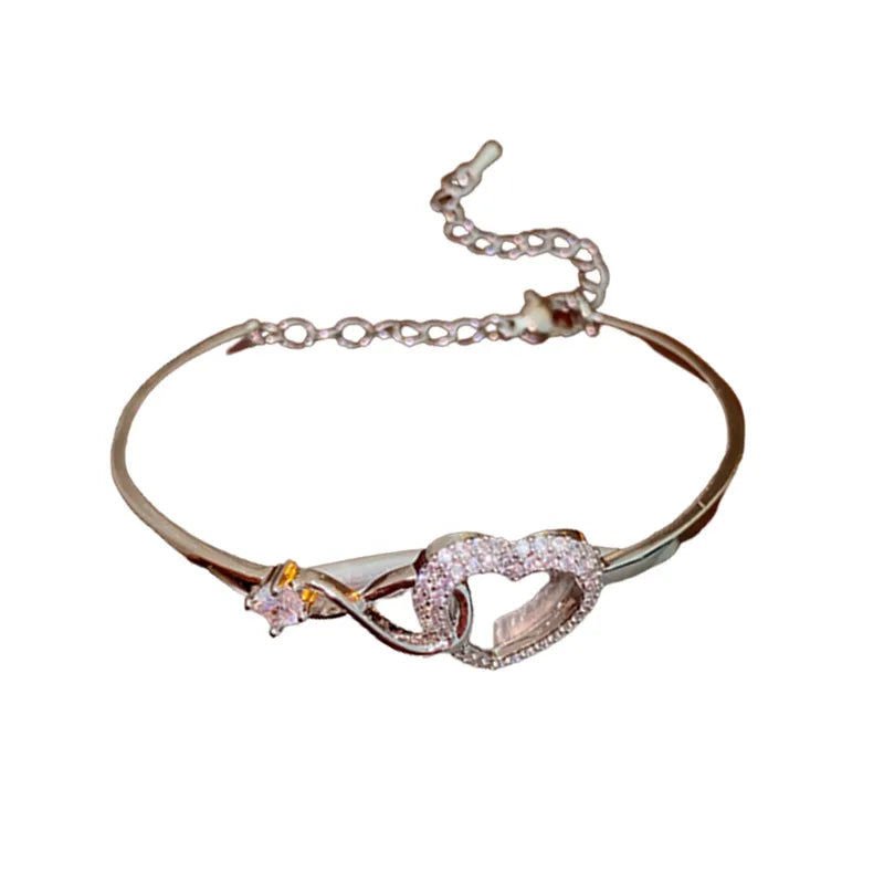 Diamond-set Zircon Love Hollow Bracelet Light Luxury Temperament Niche Simple Wholesale Fashion Bracelets & Bangles Female