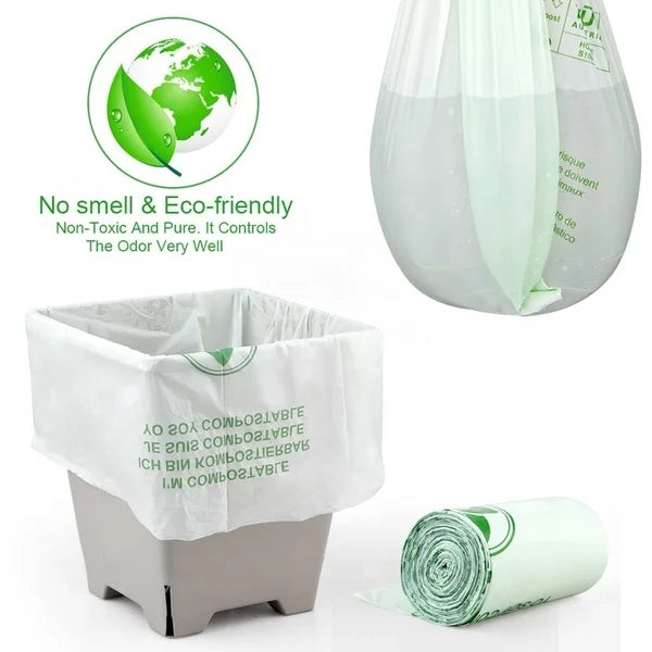 Kitchen Eco-friendly Biodegradable Garbage Bags Compostable Degradable Trash Bags 360*350mm 15PCS