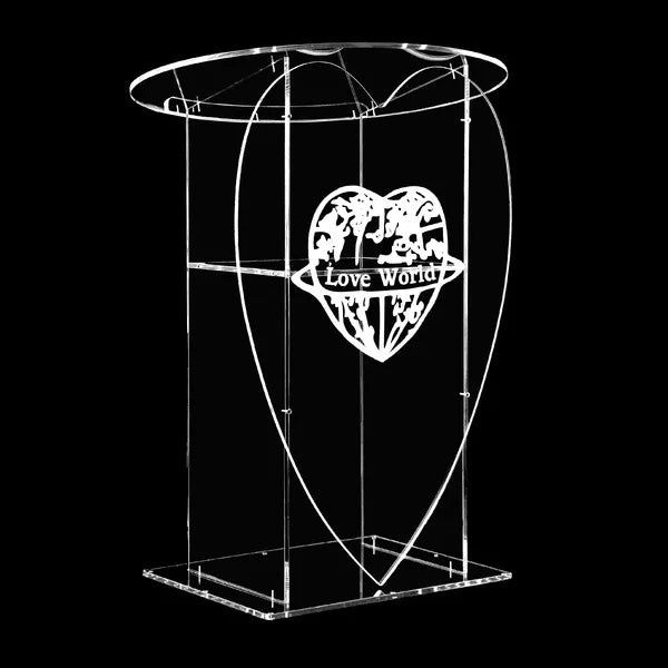 Clear Cheap Heart Love Word Church Acrylic Podium