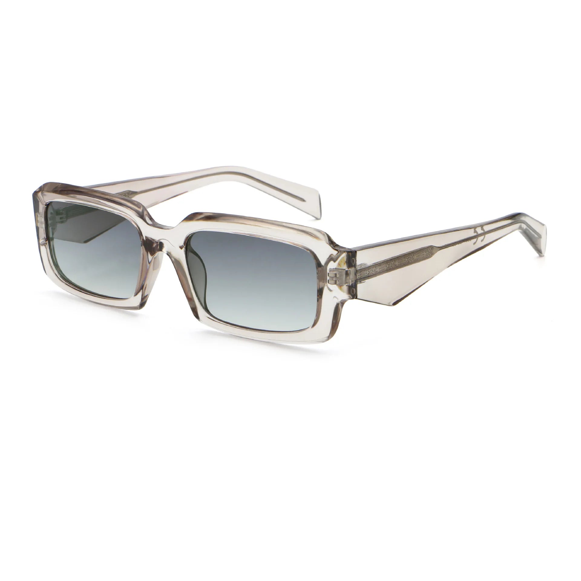 Transparent Gray Brand Design Handmade Thick Rectangle Sun Glasses for Men Chunky Square Women Sunglasses Retro Shades